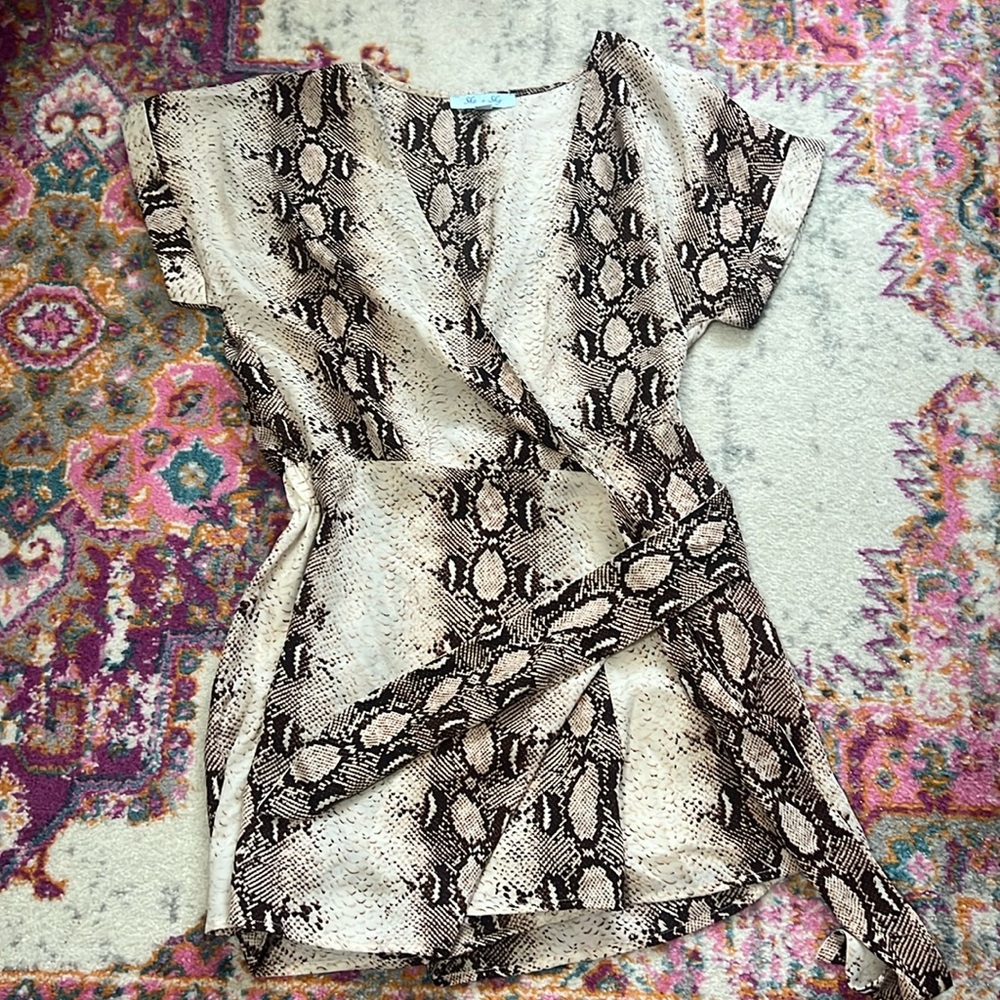 Snake Print wrap around romper